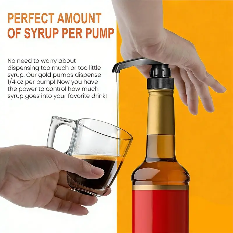 B23B For Coffee For Bar& Home Kitchen 6 Pack For Coffee Syrup Pump Dispenser,Fits 750Ml/25.4Oz Bottle view 6
