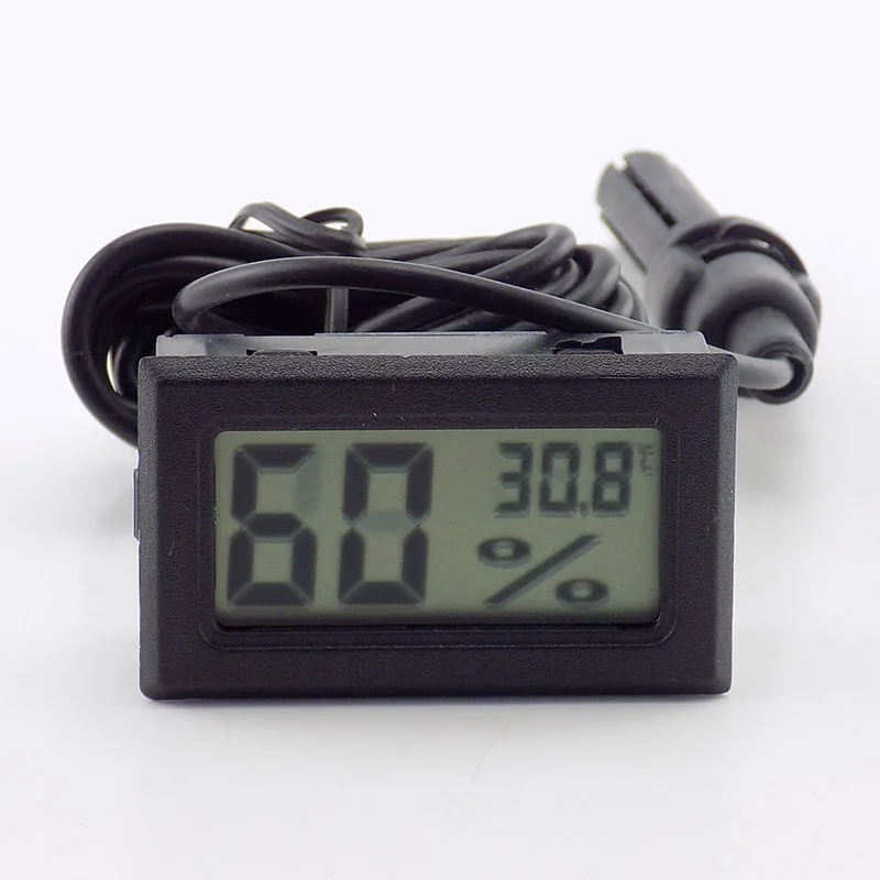 Indoor Convenient LCD Digital Thermometer Aquarium Hygrometer Temperature Mini Sensor Hygrometer Humidity Instruments With Probe