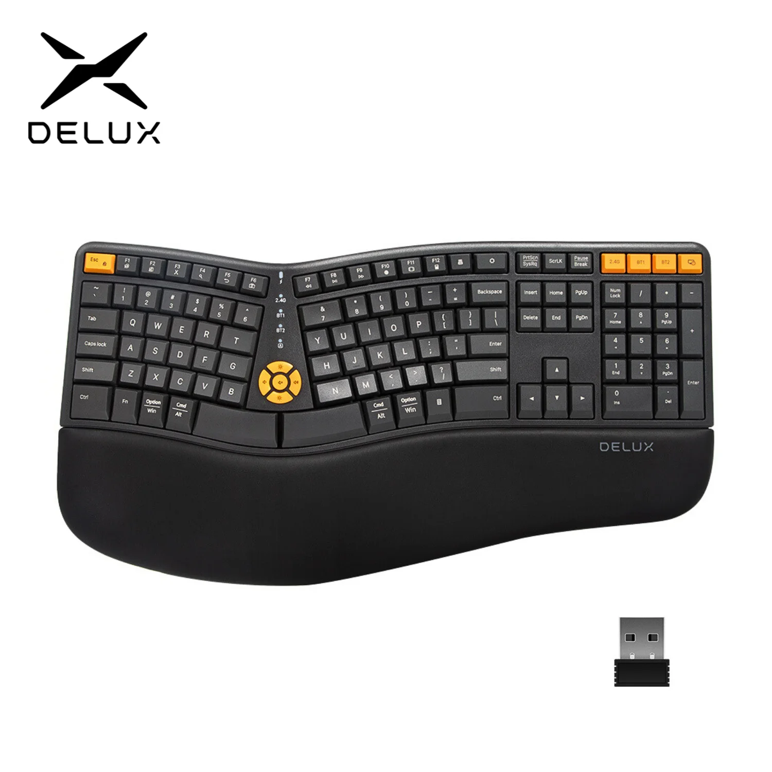 

Клавиатура DELUX GM905DB с разрезом, Bluetooth, 2,4 ГГц