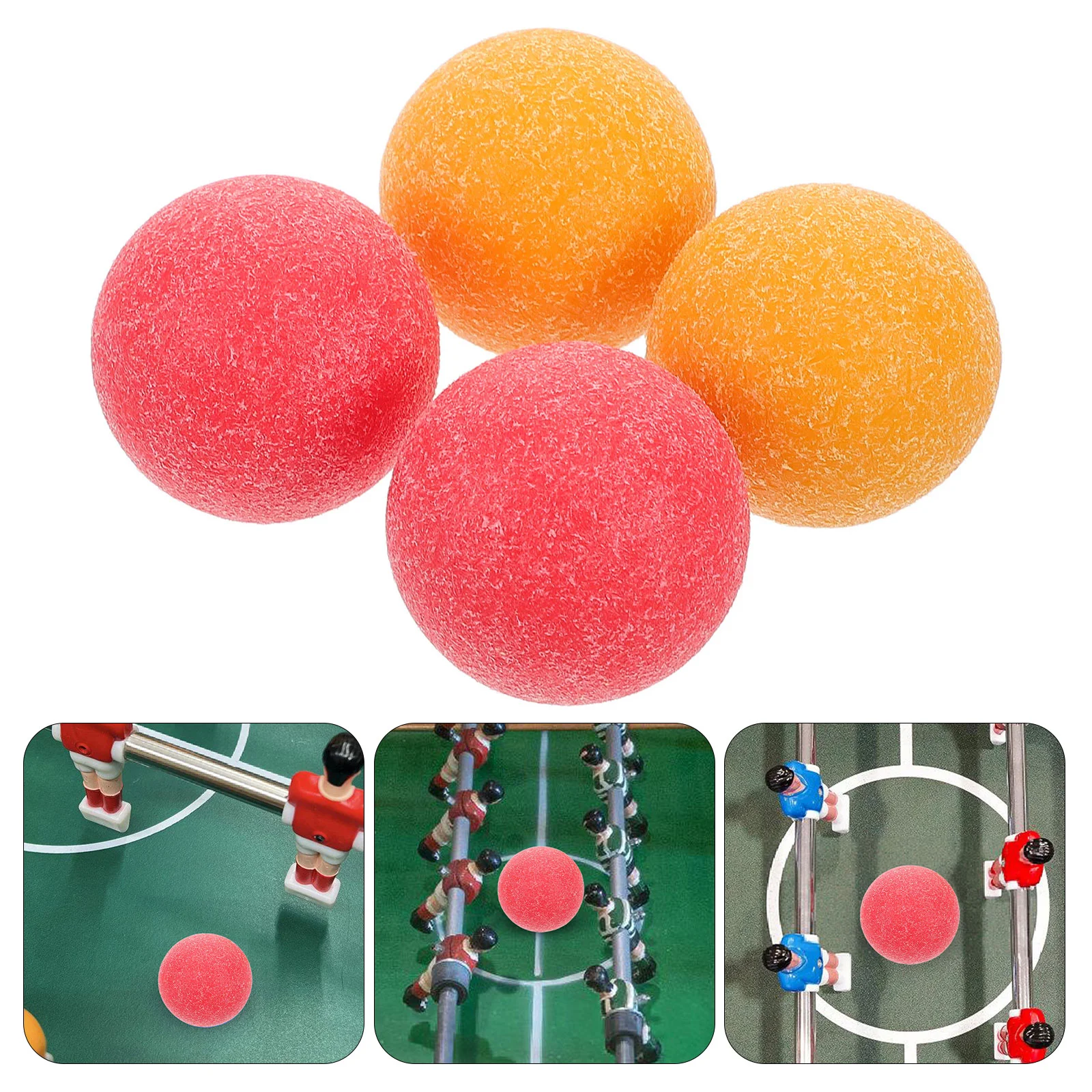 4pcs Scrub Foosball Table Replacement Balls Small Soccer Ball Mini Tabletop Soccer Balls Mini Foosball Balls for Game Room Foosb