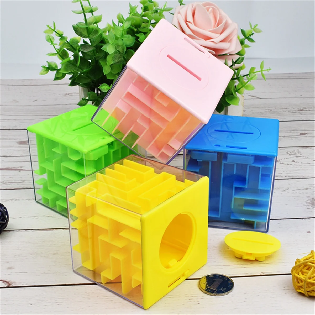 4 Pack Money Maze Puzzle Gift Boxes, Perfect Money Holder Puzzle and Brain Teasers for Kids and Adults