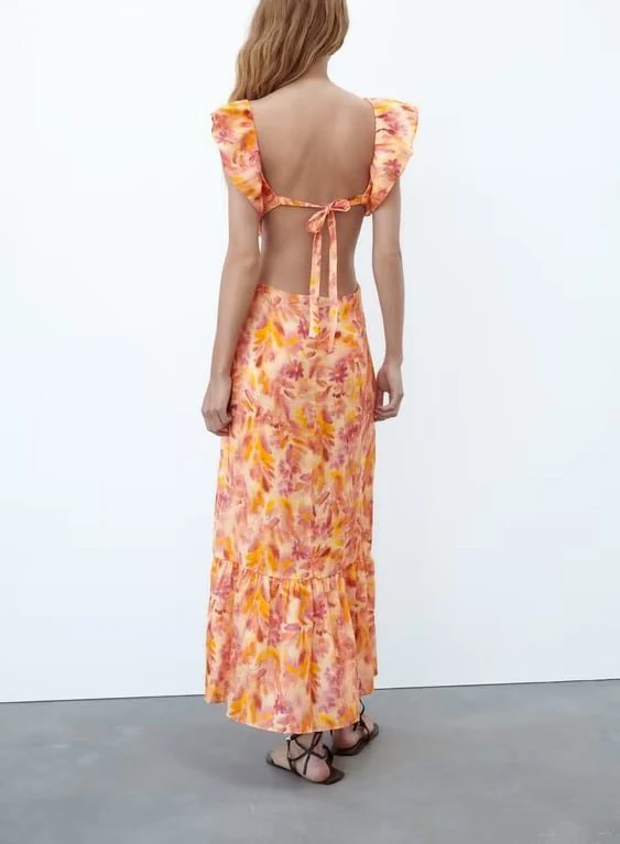 Printemps nouvelle robe de soirée Bal Design couches imprimé décoratif Midi Dr trajet Sle taille haute a-ligne jupe longue jupe