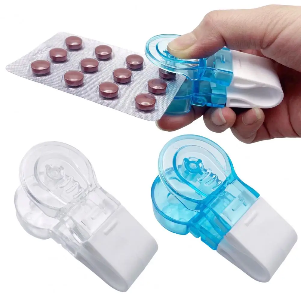8*3.8cm Pill Taker No Contact Blister Pack Opener Travel Pill Case Elderly Disabled Arthritis Tablet Dispenser Extractor Tool