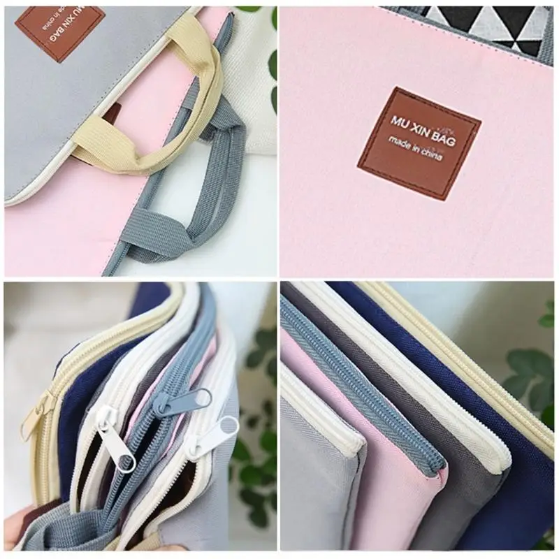 31BA Waterproof Zipper Lock Storage Document Bag for Home or Offices Documents Canvas Wallets Zipped Wallet for Paperwork