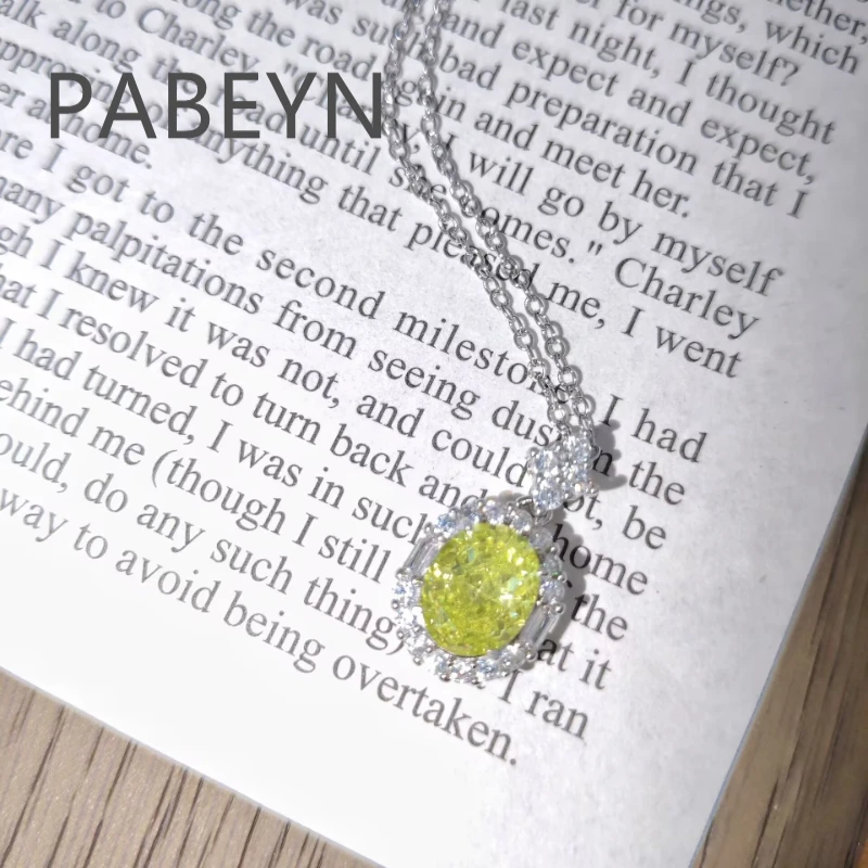 925 Sterling Silver Fashion Shine Ice Flower Cut Zircon Pendant Necklace Birthday Party Anniversary Gift Ladies Jewelry