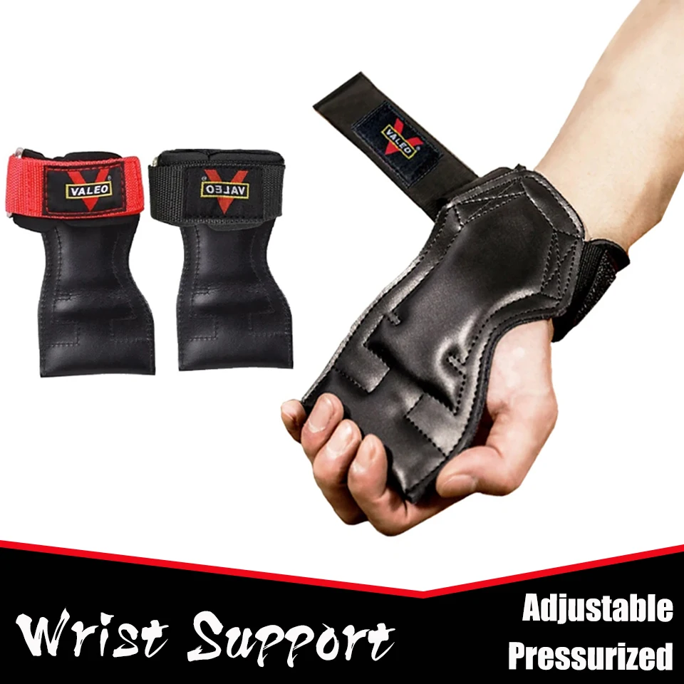 1Pair GOBYGO Weightlifting Wrist Support Cowhide Weight Lifting Wraps Palm Guard Gym Dumbbell Barbell Fitness Gloves Wristbands