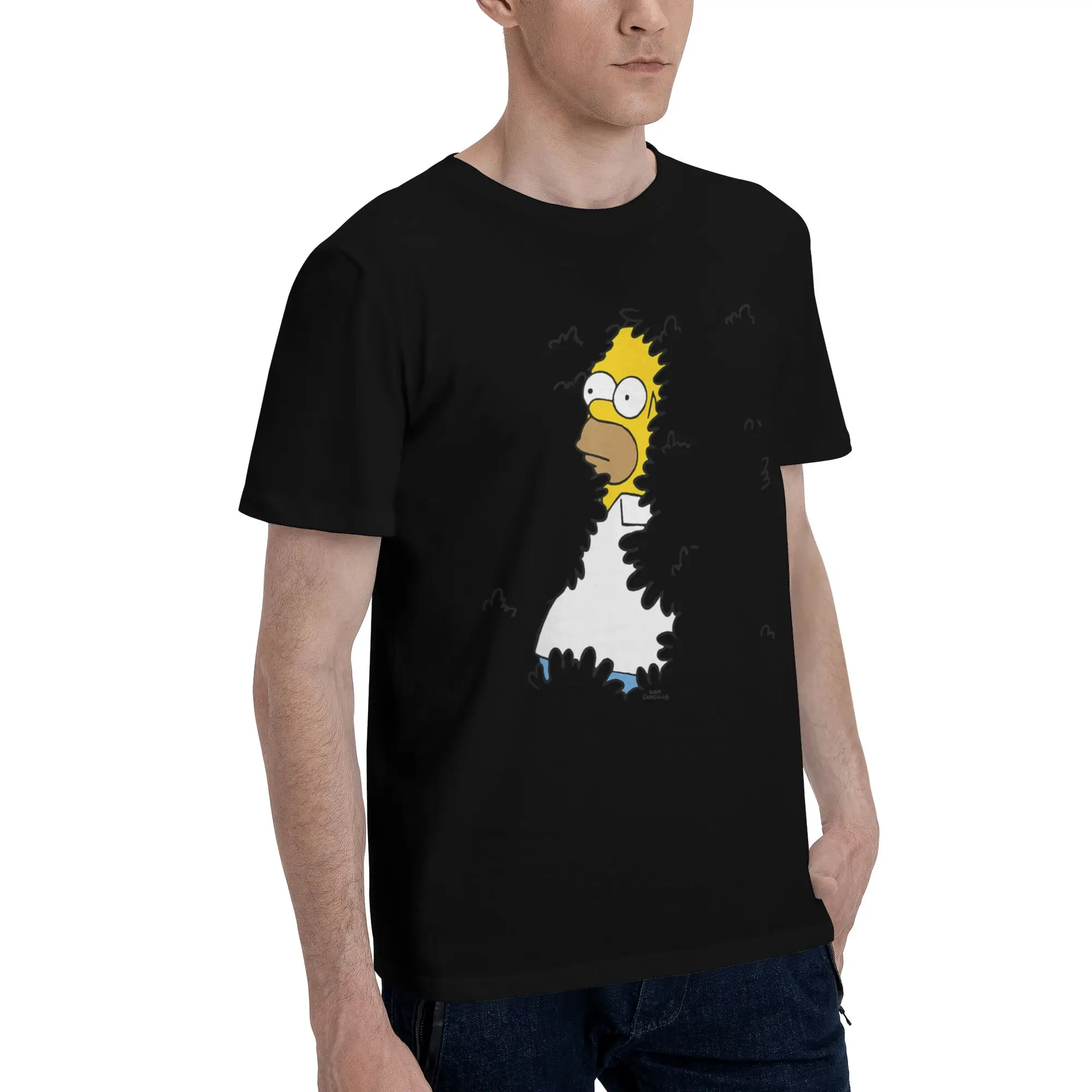 The Simpsons Homer Hide Bush Meme T Shirt B0GXFCGFXY Funny Graphic 100% Cotton T-Shirt Funny Meme Tops Tees For Men