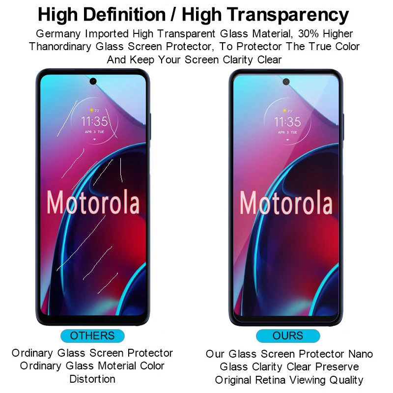 2-1Pc Glass For Motorola Moto G 22 10 20 30 31 40 41 50 51 60 S 71 8 9 Play Plus Power Cover Film For Moto G22 G10 Glass image 3