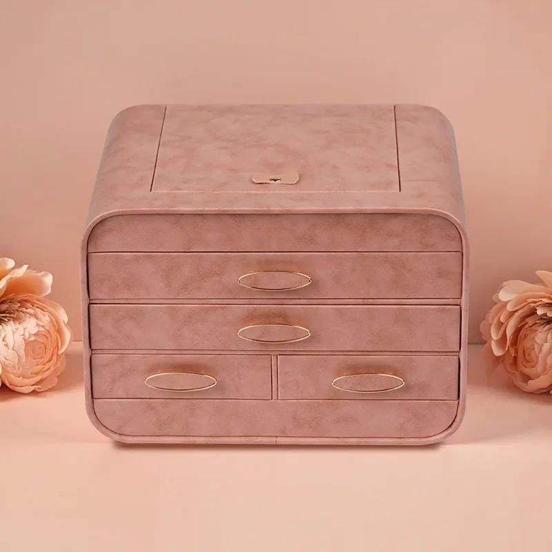 Multi Layer Wooden Jewelry Box Organizer Simple Drawer Storage Case for Rings Earrings Necklace Gift Packaging Home Decor