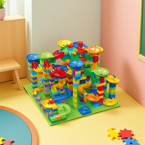 88-514PCS Marble Race Run Blocks Maze Ball Track Toy Compatible city Building Blocks Funnel Slide Blocks Toys DIY Bricks Toys