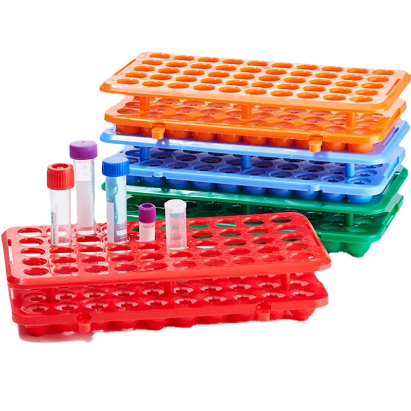 1Pcs Plastic Colorful 50holes Multifunctional Centrifuge Tube Rack Freezing Pipe Test Tube Holder