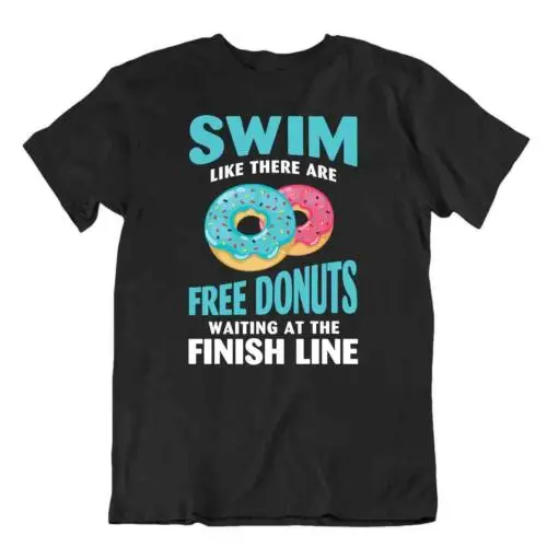 Swimming And Donuts Tshirt Funny Humor Sport Tee Best Hobby Casual Shirt