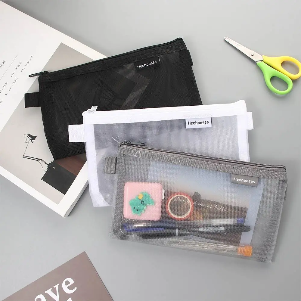 

School Supplies Student Nylon Transparent Pen Box Pencil Bag Mesh Pencil Case Pencil case Pen Bag Case