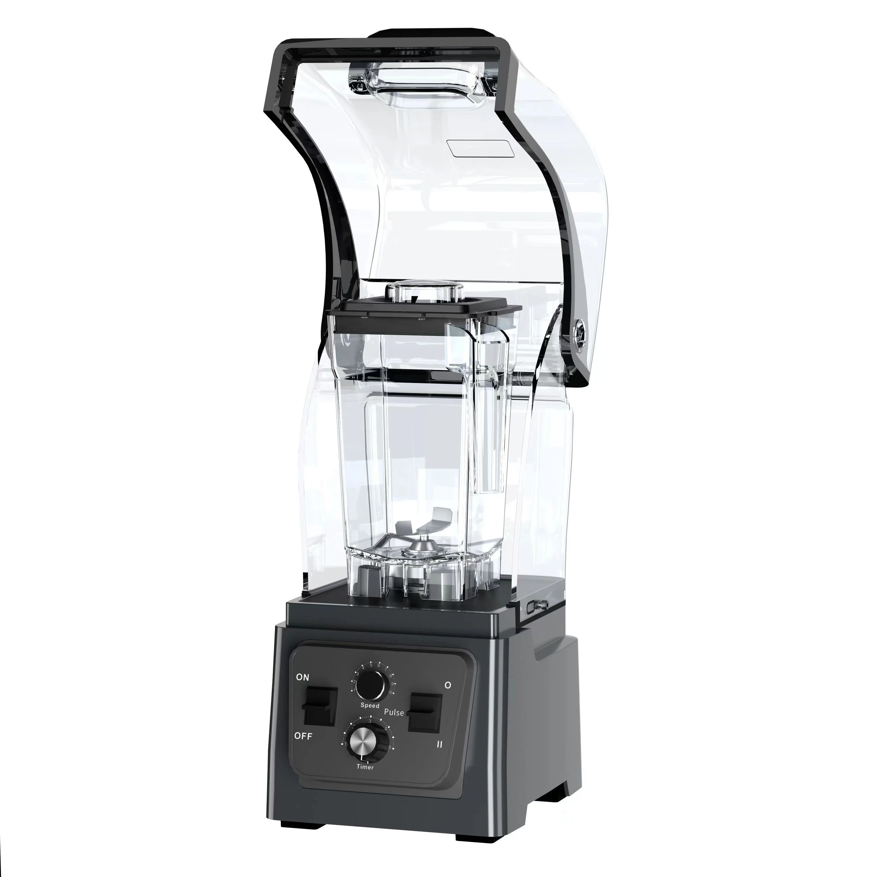 1.6L Commercial Silent Blender with Digital Touch Panel and Sound Cover Anti Noise Blender for Milk Shop and Coffee Bar