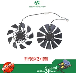 95MM Original T129215SU DC 12V 0.5A For ASUS GTX760 780 780TI R9 280 290 R9 280X 290X R9 390 390X GTX970 VGA Card Cooling Fan