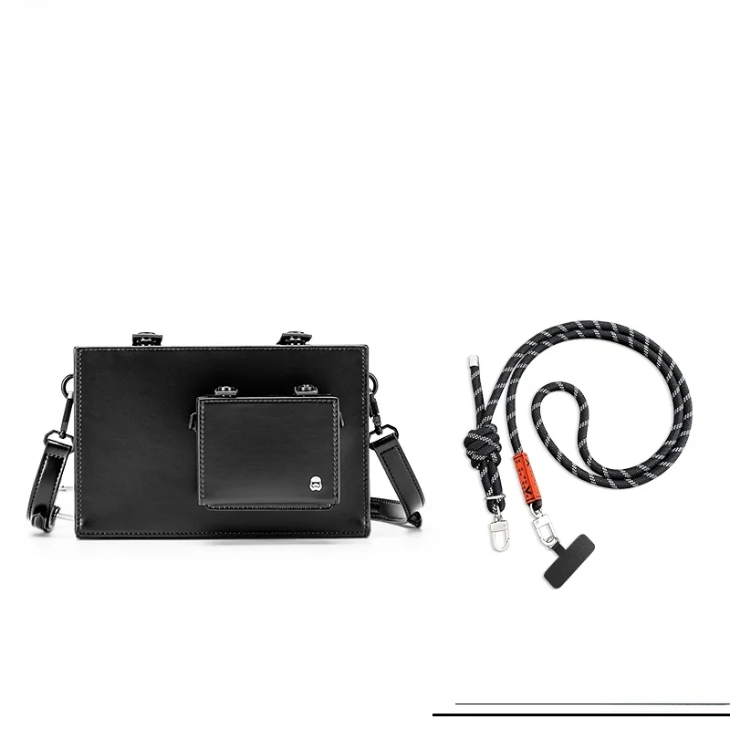 GUDI  Crossbody Bag Unisex Street Style Square Shoulder Bag Pure Color Fashion Accessory for Casual Occasions
