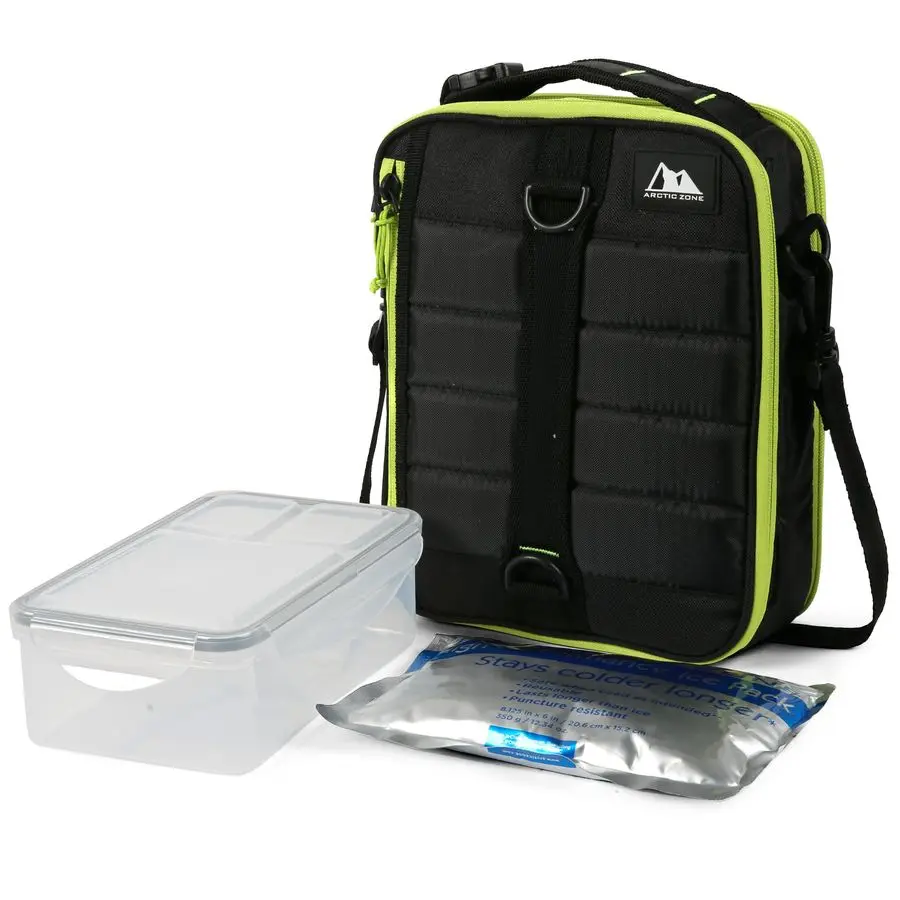 

Ultimate Upright Expandable Lunch Pack, Dual Compartment Insulated Black