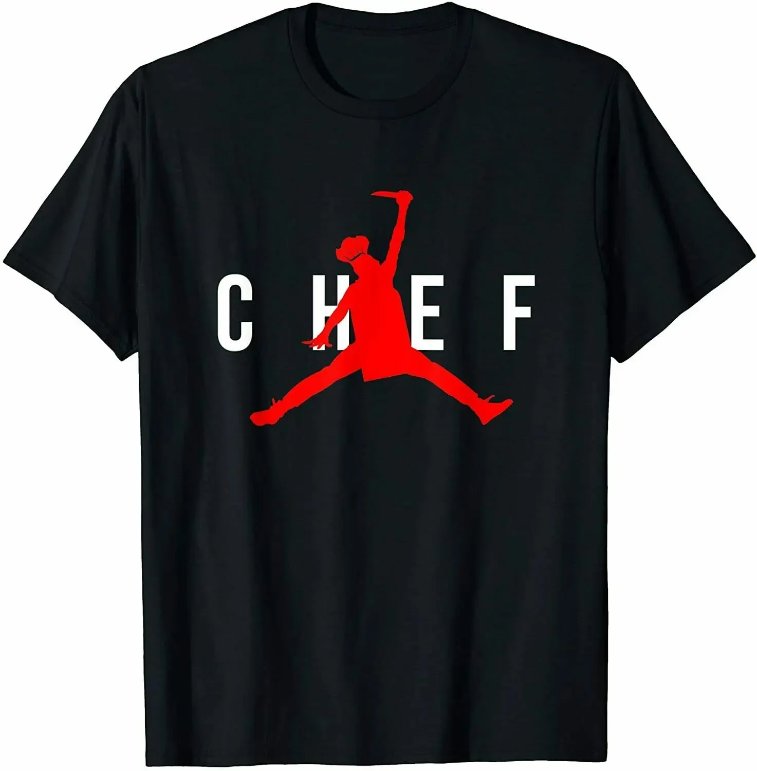 

Funny Restaurant Chef - Jumping Chef Knife Logo T-Shirt Summer Cotton Short Sleeve O-Neck Mens T Shirt New S-3XL