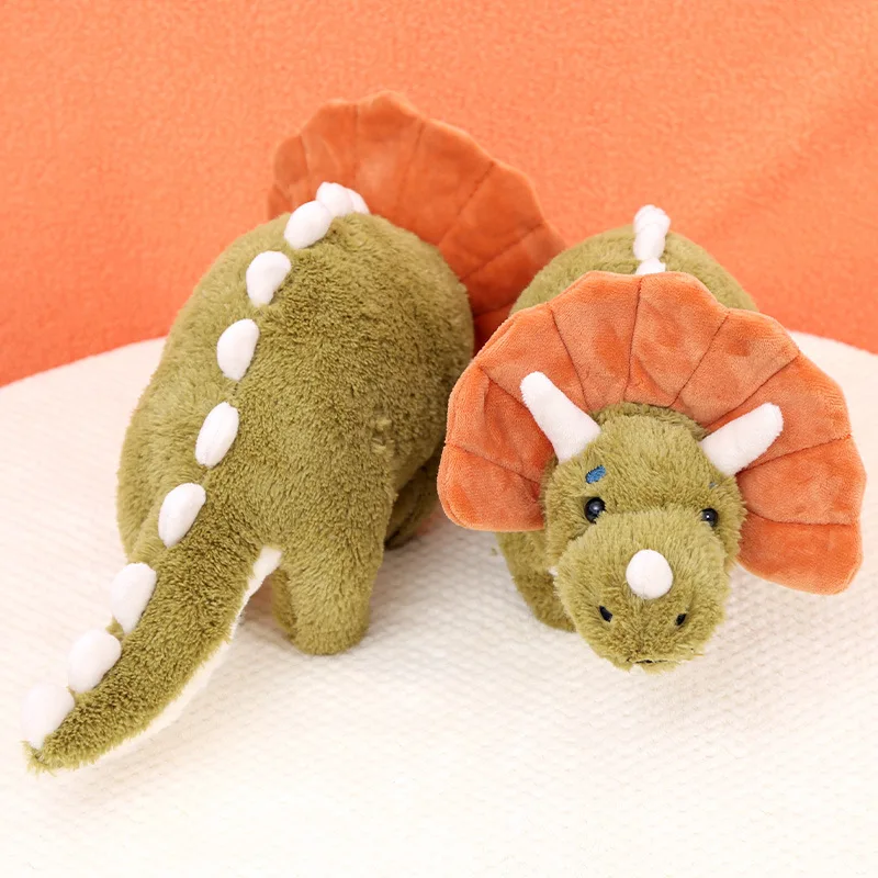 40cm verde triceratops dos desenhos animados dragão fofo dinossauros de pelúcia travesseiro macio pelúcia animal boneca presente do miúdo