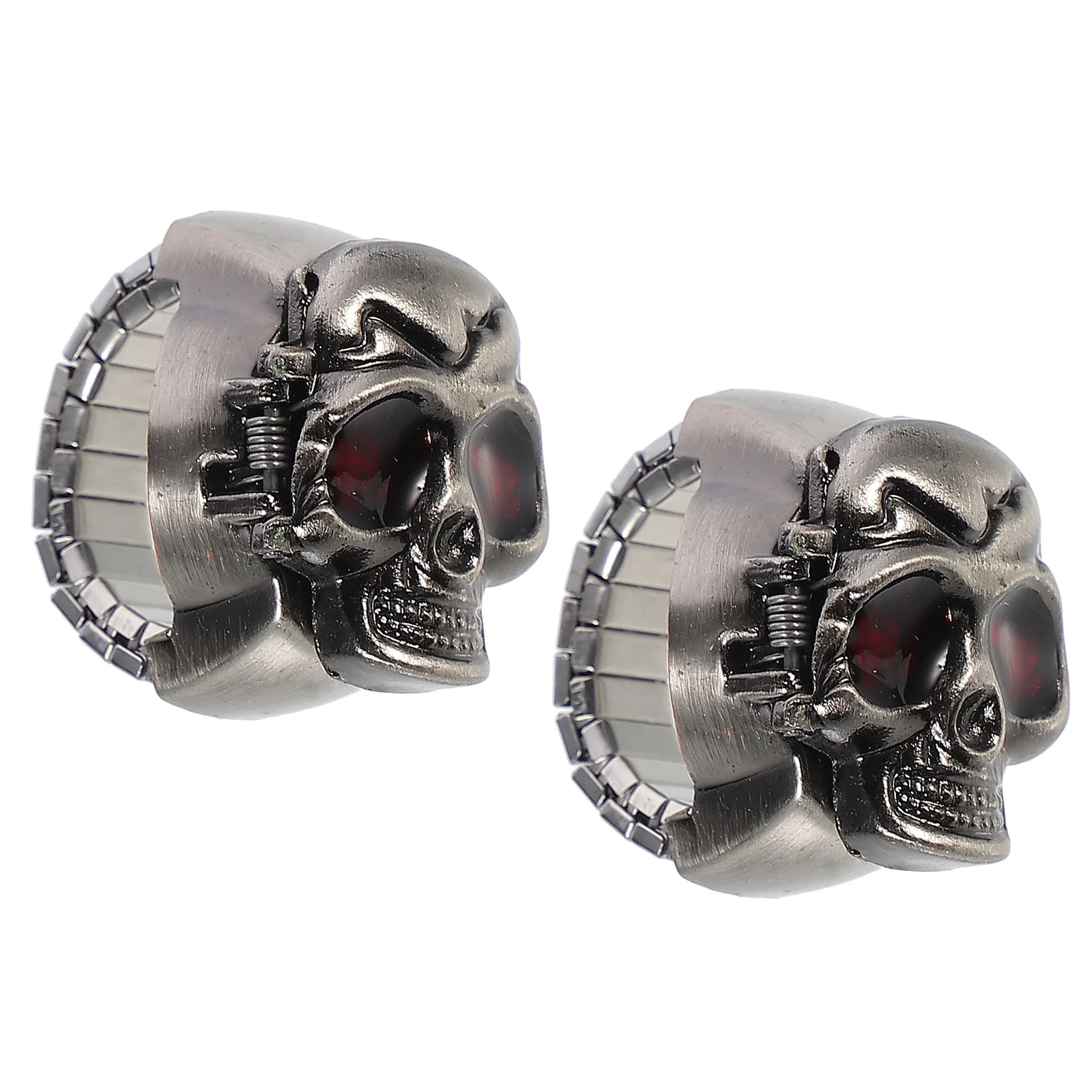 2 قطعة حلقة غطاء فليب مفتوحة عتيقة تصميم فاسق رائع حزام مرن سهل الارتداء ملحق ساعة عصري #4