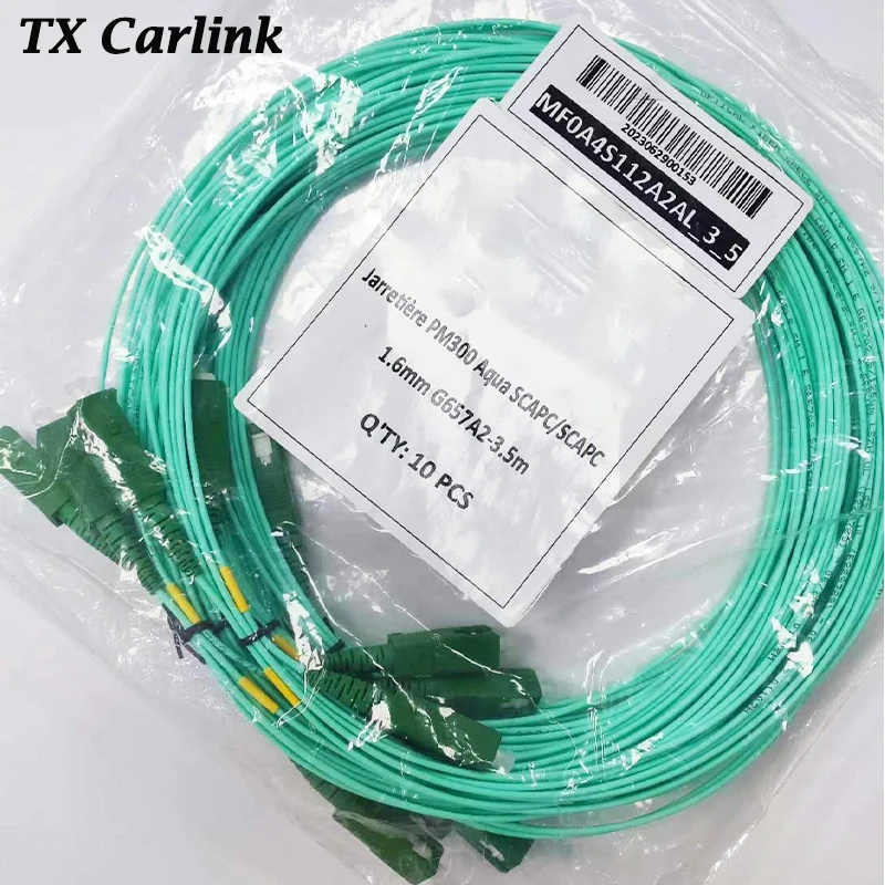 FTTH Jarretiere 광섬유 패치 케이블 점퍼 SC 심플렉스 SM SX SCAPC 광섬유 패치 코드, 아쿠아 G657A2, 1.6mm, 3.5m, 100 PCs, 50PCs