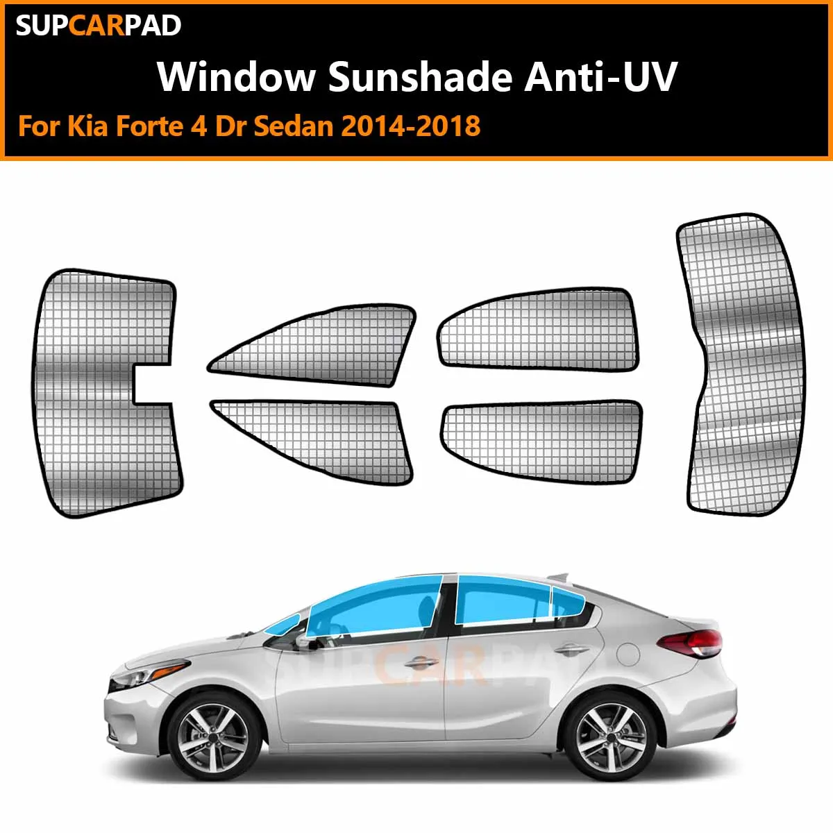 

Солнцезащитные шторки на окна автомобиля (4 двери) для Kia Forte 2014-2018, на заказ, с защитой от УФ-лучей, аксессуары