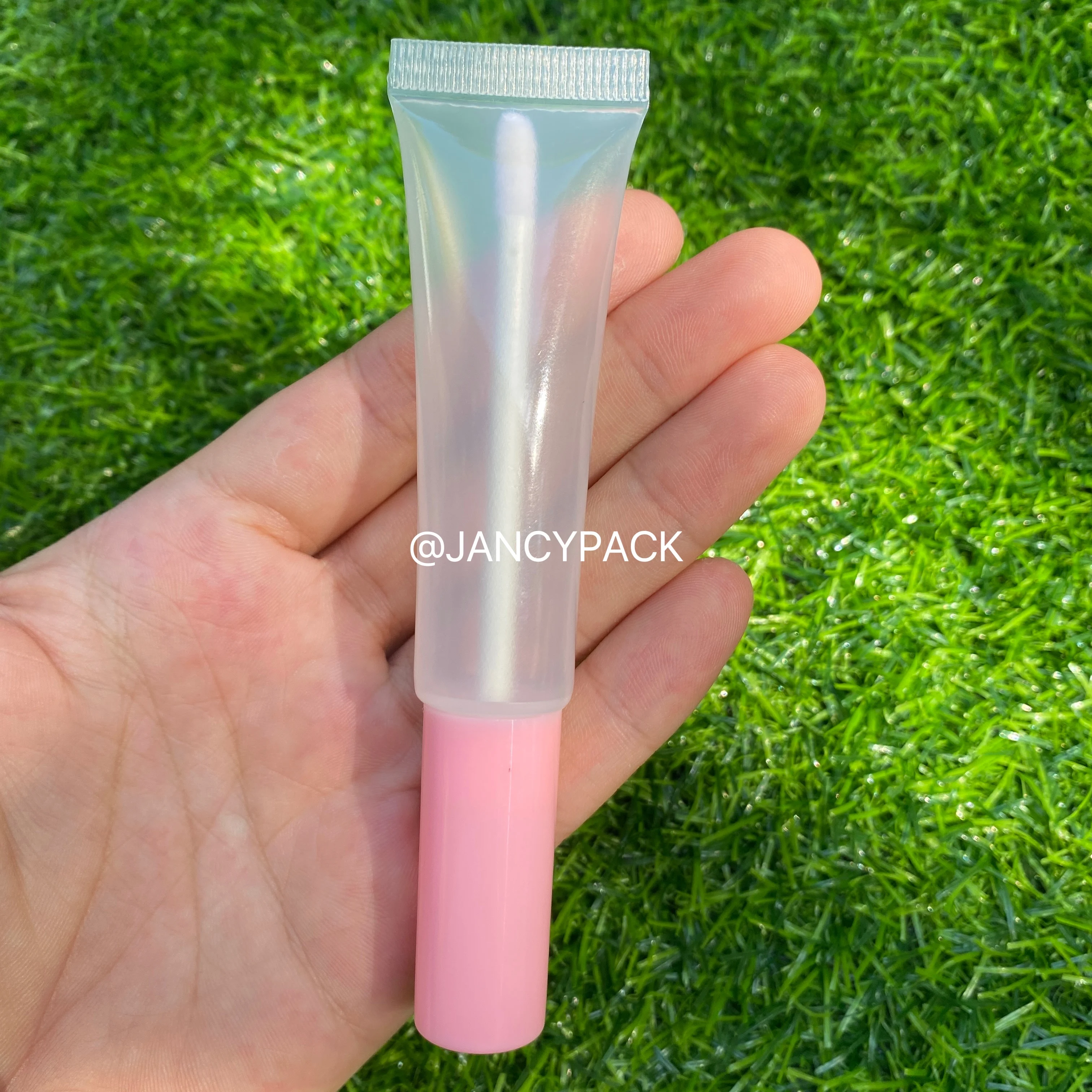 Colorato 15ML trasparente con pennello per labbra bacchetta spremere tubo cosmetico Lipgloss Lip Glaze Packaging balsamo per le labbra strumento per il trucco del tubo morbido