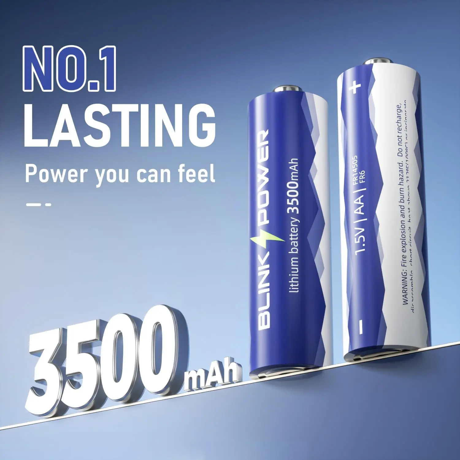 Blinkspower™ Lithium Batteries AA 120 Pack, 3500mAh NO.1 Lasting 1.5V Double A Lithium Battery 【Non-Rechargeable】