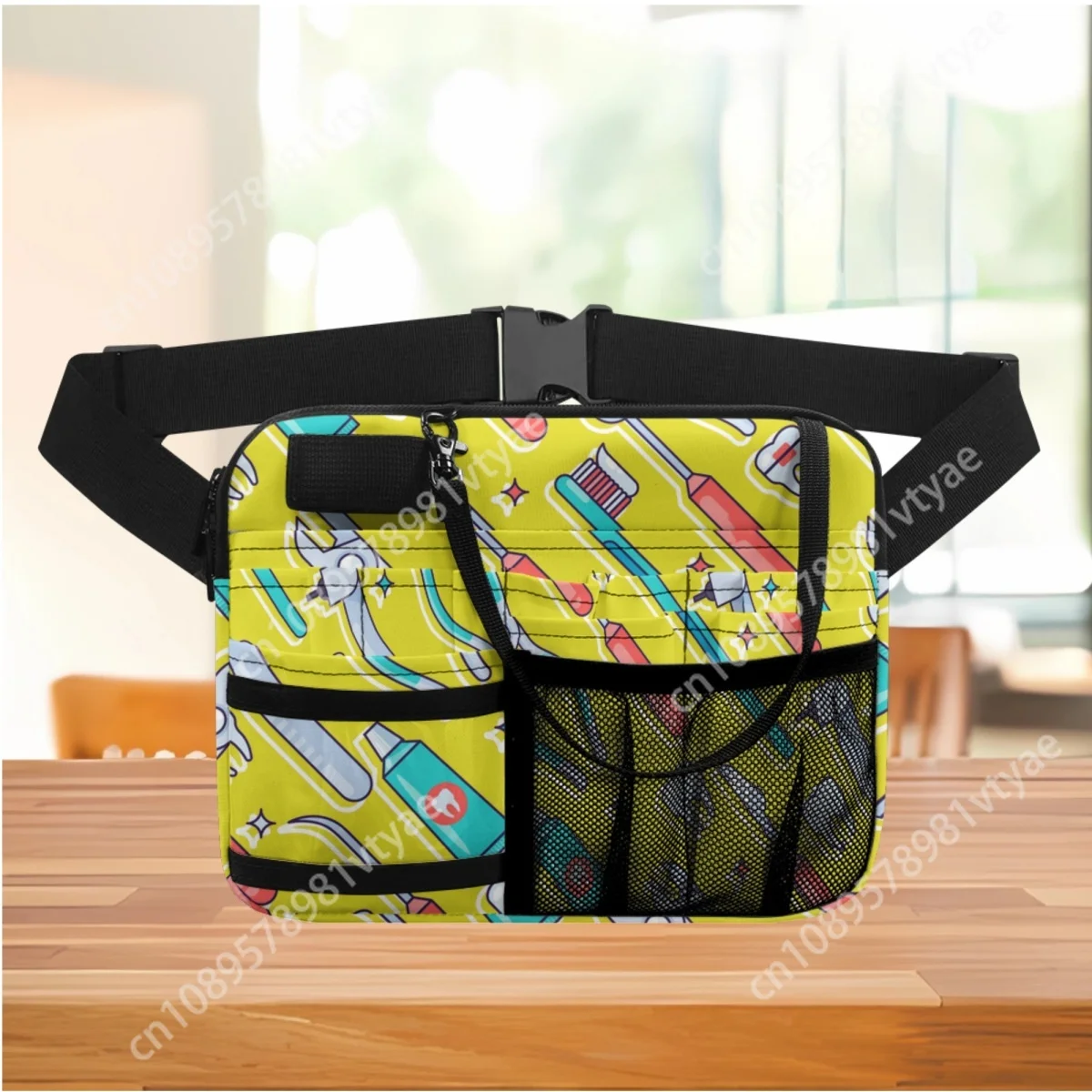 

Healthcare Dental Equipment Printed Women's Nursing Waist Bag Adjustable Hospital Work Doctor Dentist Portable Utility Belt Bag