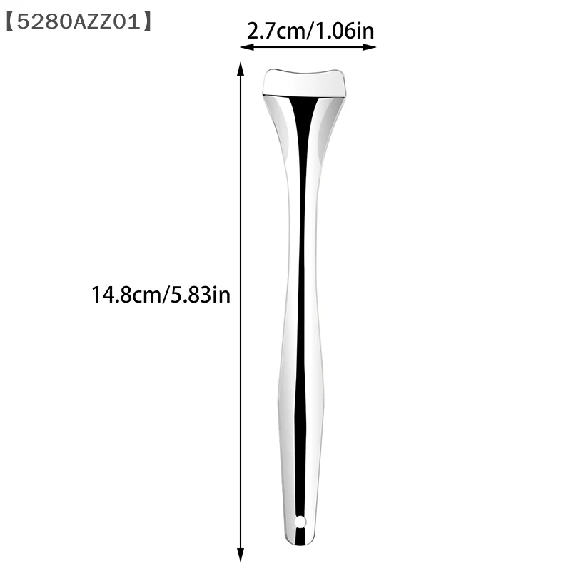 Gezicht Spatel Peeling Diepe Reiniging Zilveren Schop Lange Steel 3D Gebogen Hoofd Comedondrukker Porie Schoner Lichaamshuid Spatel