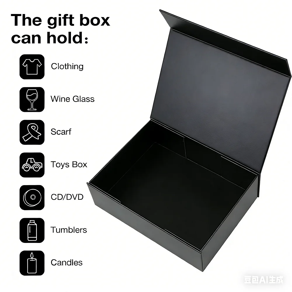 Large Magnetic Gift Box with Lid 33x25x12CM Collapsible Gift Packaging Box for Present Graduation Birthday Wedding Groomsman Box