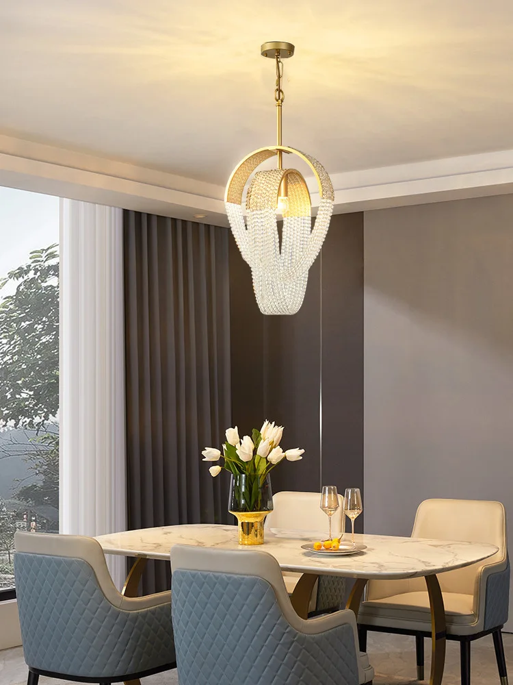 Modern Luxury Tassel Crystal LED Ceiling Chandelier 2025 Lustre Nordic Designer LOFT Pendant lights Round Lamp Lighting Fixtures