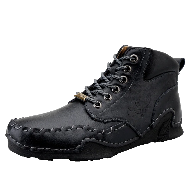 Size 48 Mens Shoes Handmade Genuine Leather Shoes for Men Fashion Outdoor Walking Boots for Men Comfortable Shoes Luxury Boots