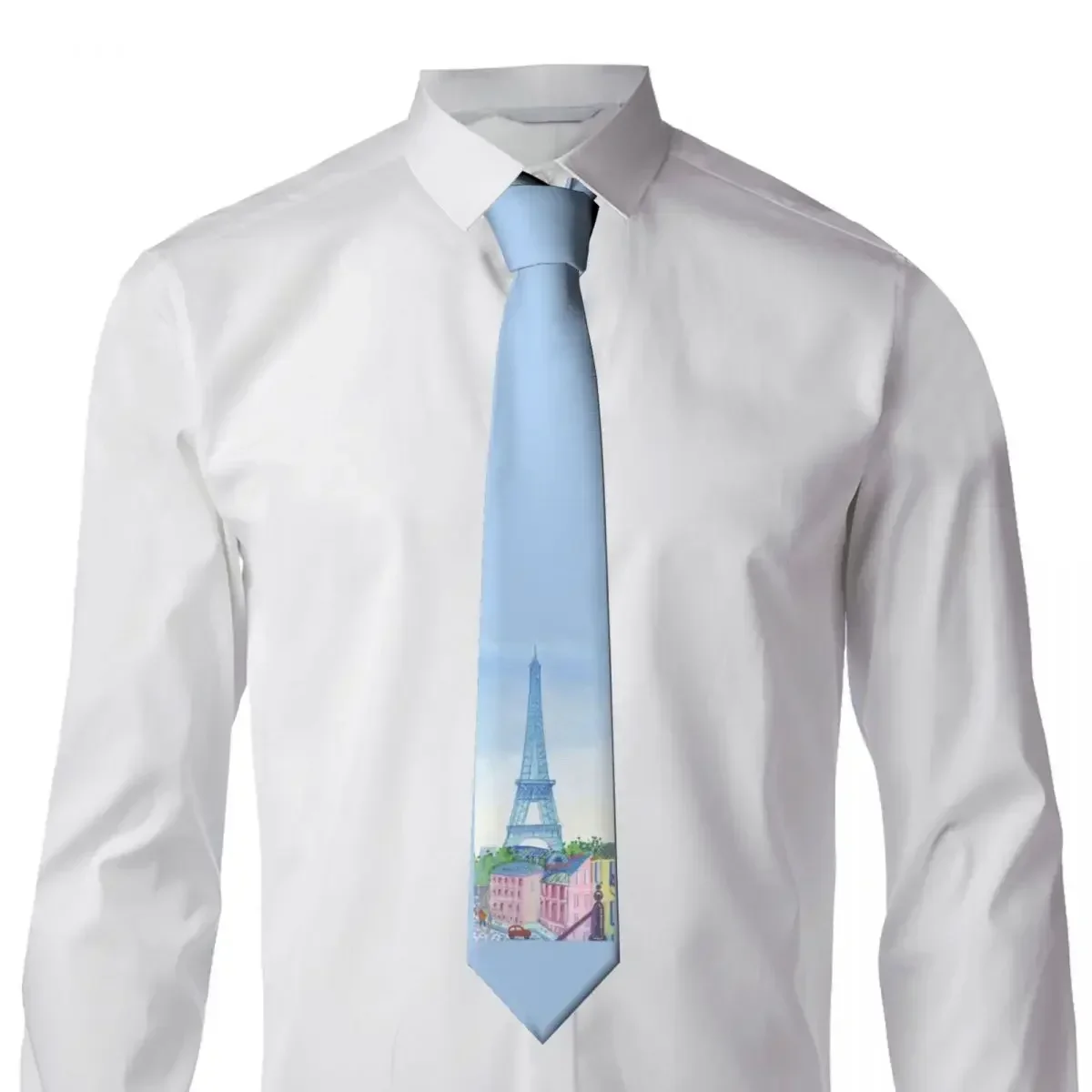 

Men's Tie Eiffel Tower Neck s Fashion Graffiti Classic Casual Collar Cosplay Party High Quality Necktie Accessories