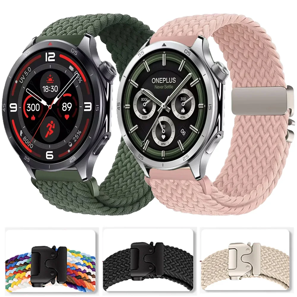 20mm 22mm Parachute Buckle Nylon Strap For OPPO Watch X3/X2/4 Pro Breathable Bracelet For OnePlus Watch 4/Lite/3/2/2R/46mm Belt