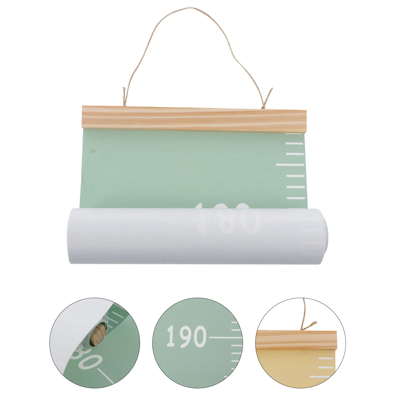 

1Pcs Height Chart Decor Growth Ruler Premium Wood Canvas Wall Hanging for Measurement Home Living Room Nursery