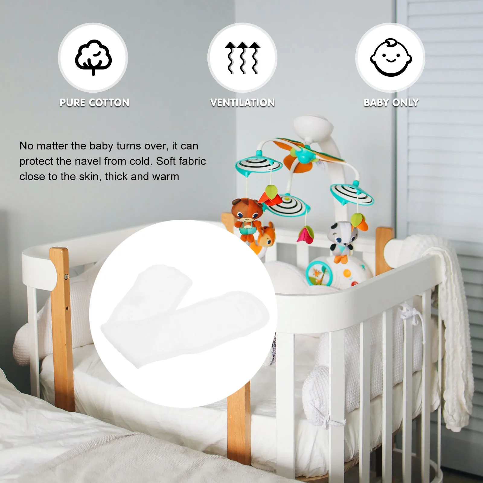 

10pcs Cotton Baby Belly Band Newborn Navel Belt Umbilical Protective Band Breathable Skin-Friendly Adjustable Abdomen Support