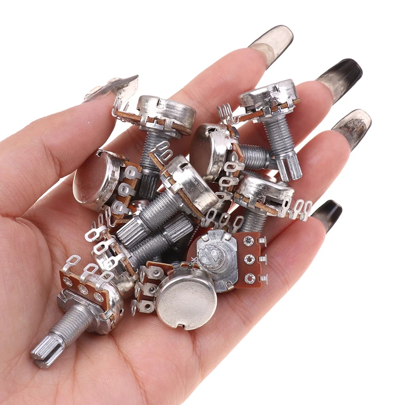 Potentiometer Splined Small Pot Electric Guitar Bass Effect Amp Tone Volume Parts A500K B500K A250K B250K A50K B50K A25K B25K