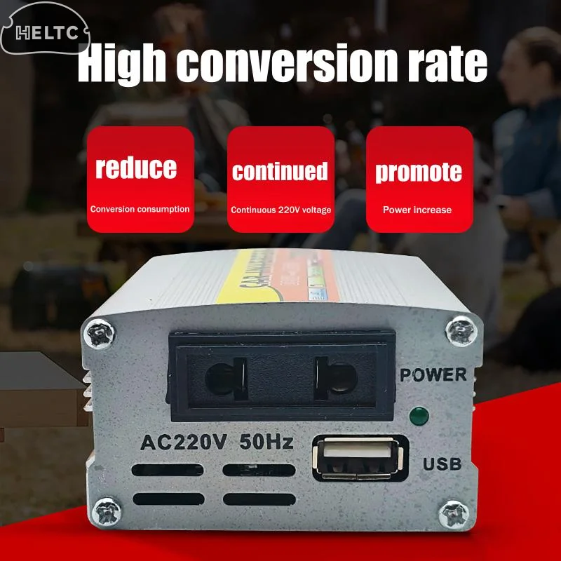 220W Power Inverter Car Mounted Solar Inverter USB Voltage Transformer Portable DC 12V To AC 220V Conversion USB Battery Clip