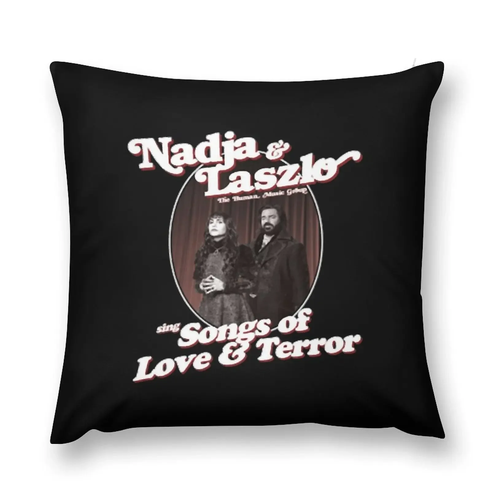 Nadja And Laszlo The Human Music Group Sing Songs Of Love And Terror Throw Pillow Elastic Cover For Sofa pillow