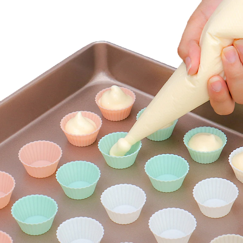 10Pcs/set Silicone Cake Mold Round Shaped Muffin Cup Silicone Mini Cake Cup Kitchen Tool Cake Mold DIY Cake Decorating Tools