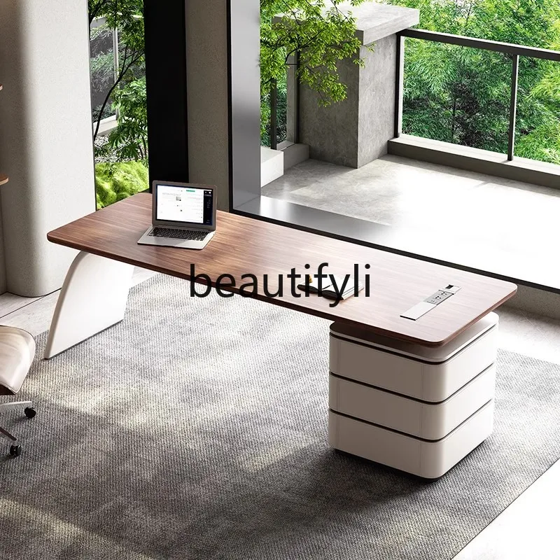 

Modern home solid wood desk light luxury high-end designer computer desk desk