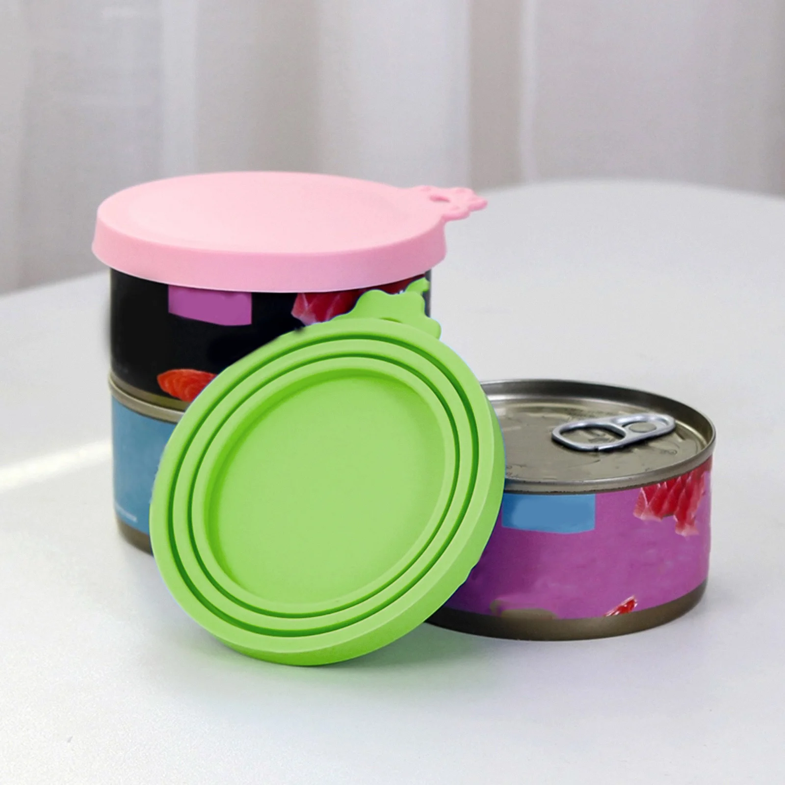 

4Pcs Silicone Can Covers for Pet Food Reusable Universal Seal Lid Dog Cat Storage Freshness Silicone Can Cover