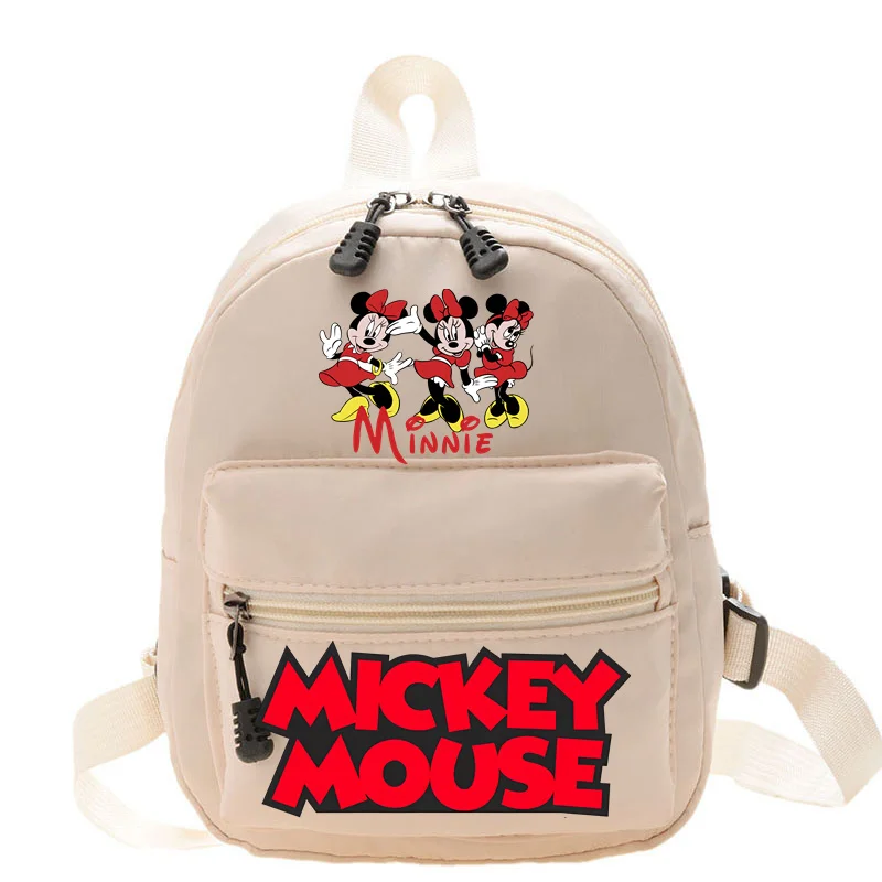 Mochila Disney Mickey e Minnie Mouse feminina, linda bolsa, simples e versátil, em estilo universitário, bolsa de moda, bolsa popular, mochilas de menina, 2024