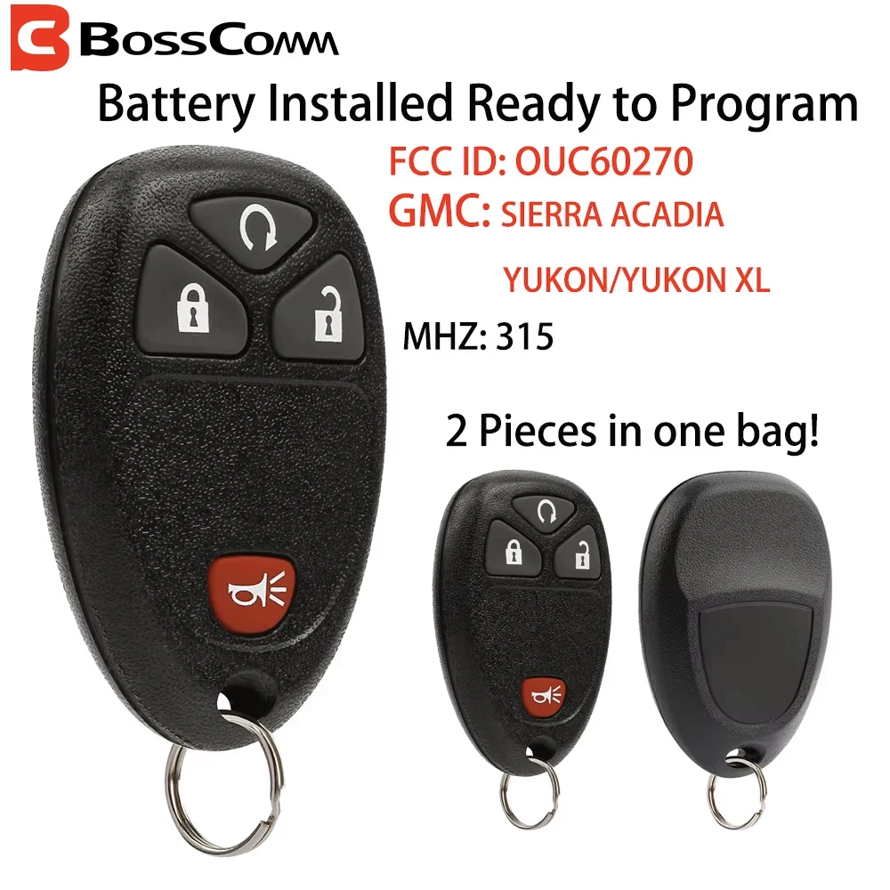 2PCS  ATPSTOGO Car Key Fob For 2007 2008 2009 2010 2012 2013 GMC Sierra Acadia Yukon XL Remote Key Fob 4 Buttons 315Mhz OUC60270