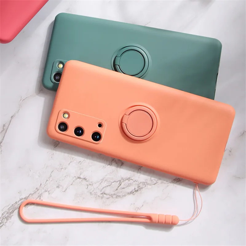Ring Holder Stand Case for Samsung Galaxy A51 A71 S21FE A13 A22 A12 A32 A42 A52 Note 9 S10 E A20 A30 A70 A50 Soft Silicone Cover