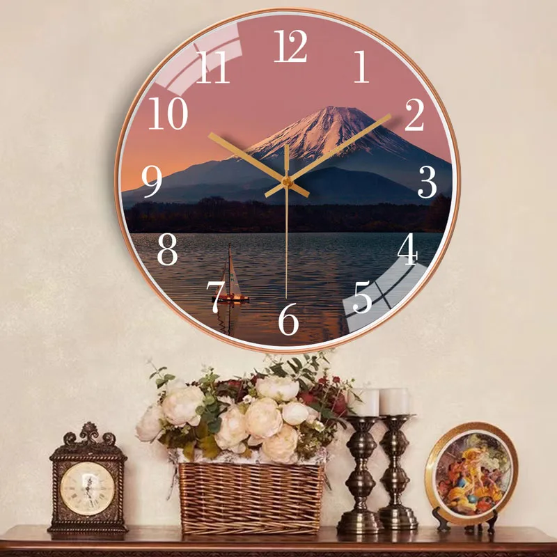 Creative European Style Wall Clock Travel Time Accuracy Sound Off Stylish and Simple Wall Clock for Kitchen Coffee Shop