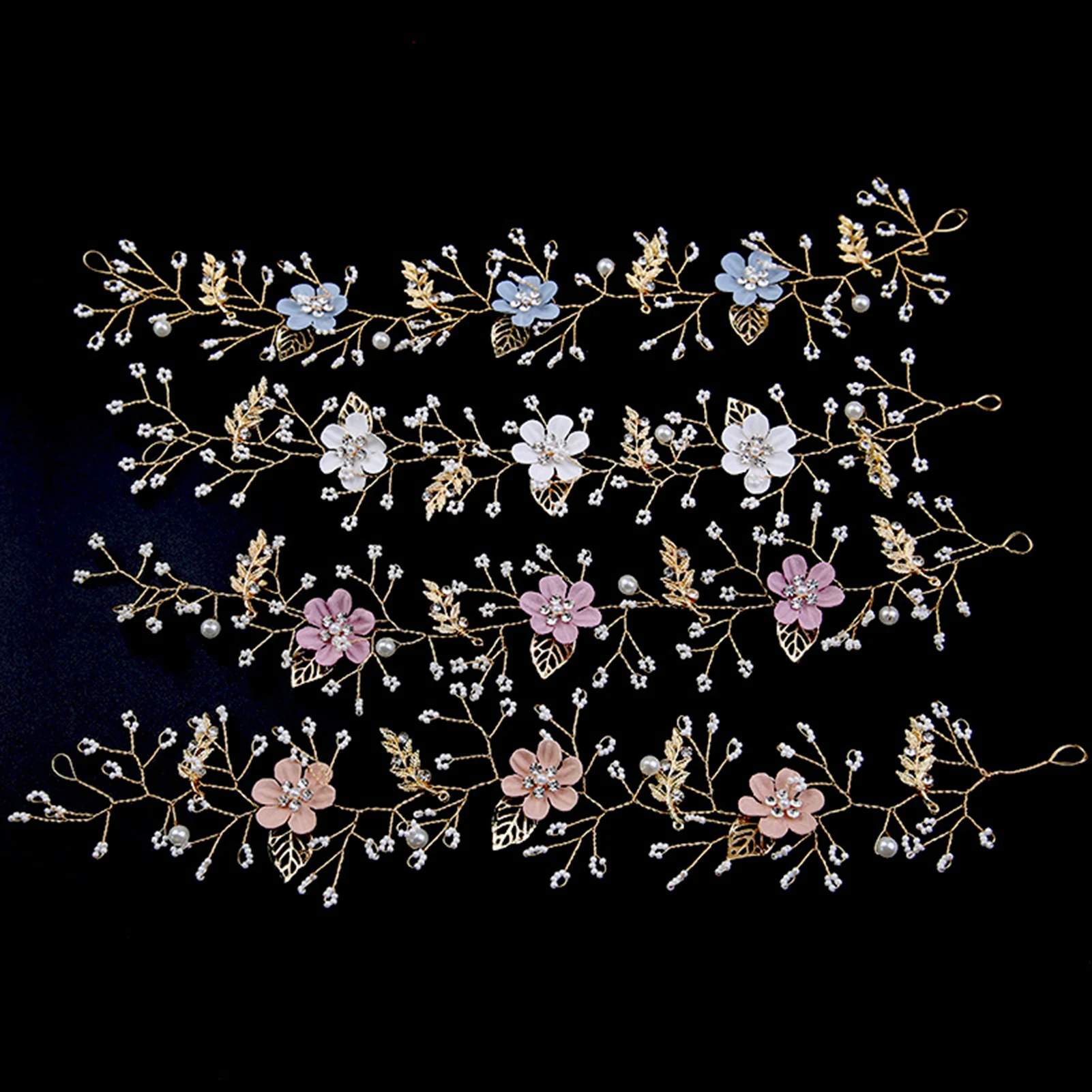 

Fashion Flower Headbands Wedding Hairbands Headwear for Bride Hair Accessories Pearl Rhinestone Hairpins Headpieces Gift