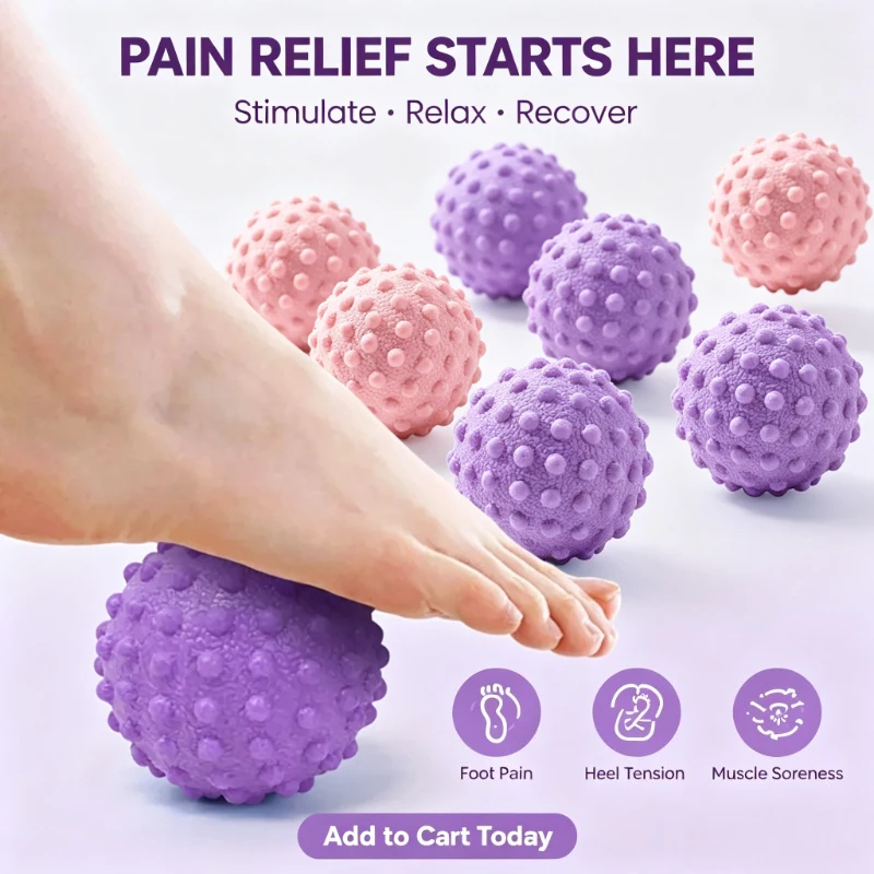 Muscle Relaxation Fascia Ball Raised Point Massage Ball TPR Posture Master Yoga Ball Waist and Back Fitness Foot Massage Ball