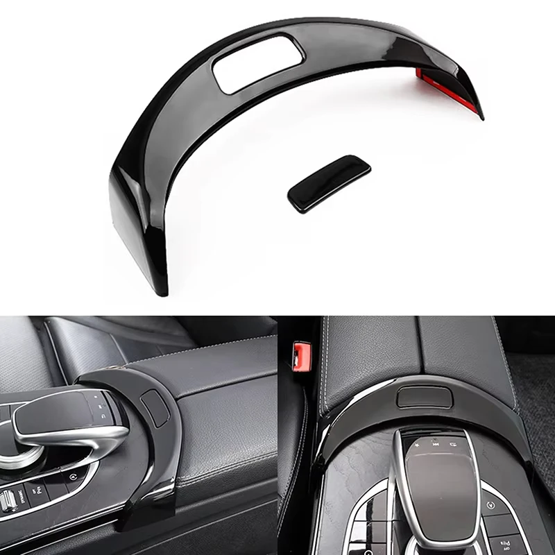 Car Center Console Armrest Storage Box Button Cover Trim For Mercedes Benz C GLC Class W205 X253 2015 2016 2017 2018 2019 2020